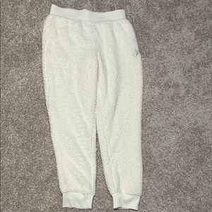 Cozy White Womens Fleece Joggers